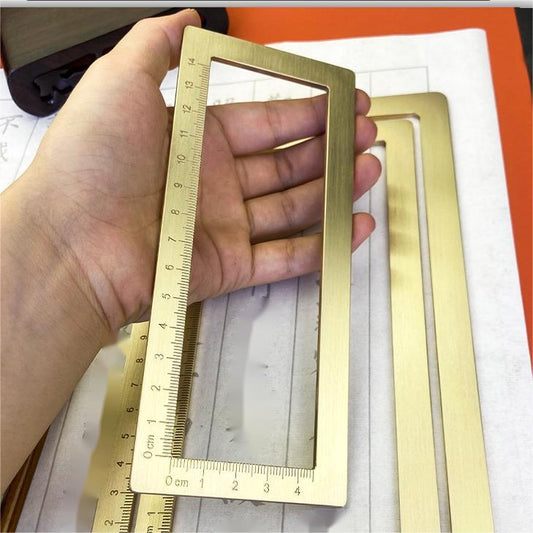 Brass Calligraphy Weight Brush and Paper Scale