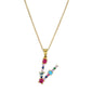 GEMSTONE LETTER NECKLACE
