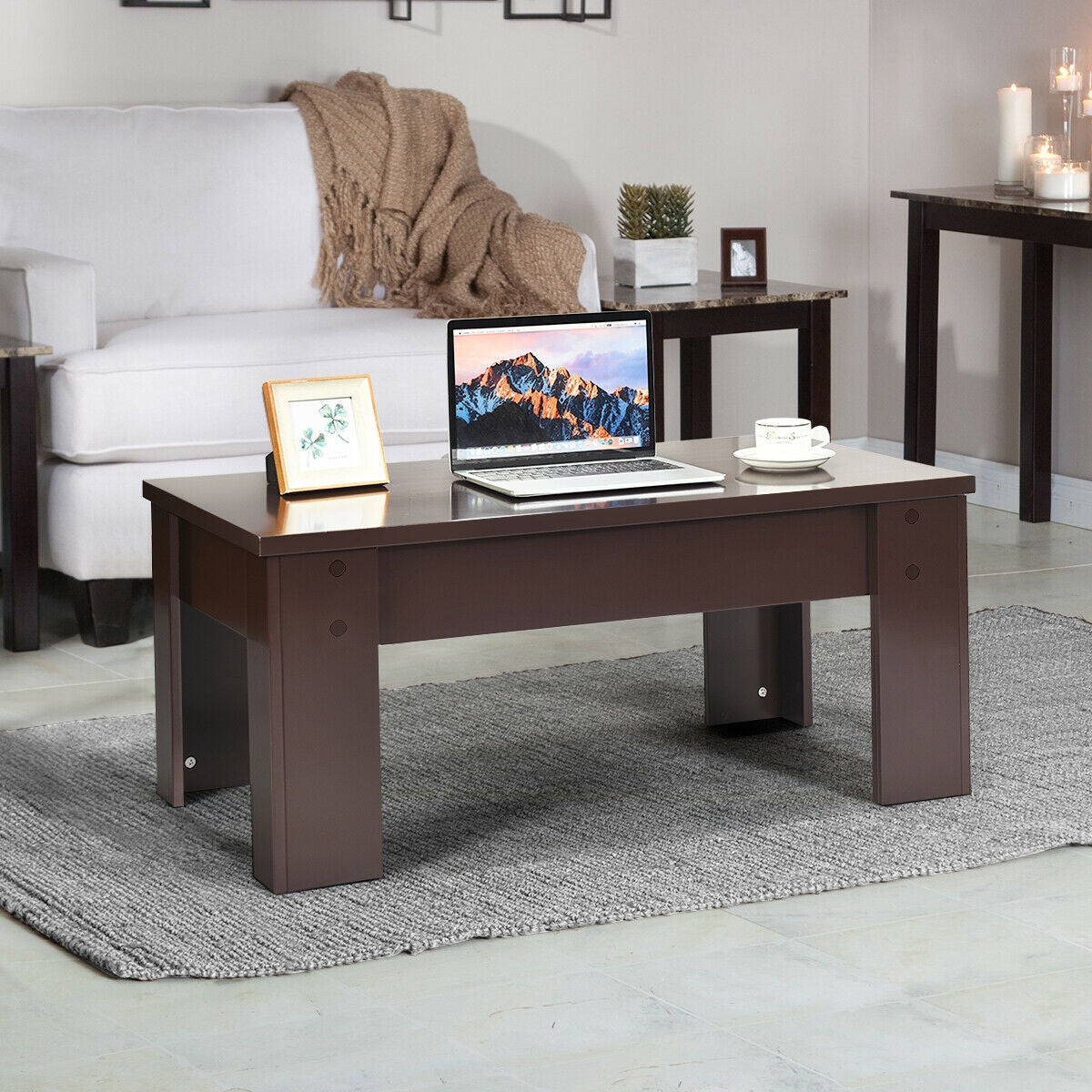 Lift Top Coffee Pop-UP Cocktail Table