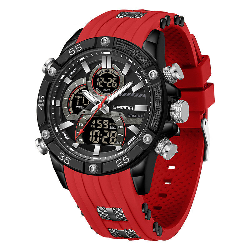 Multifunctional Mens Electronic Watch Waterproof, Luminous, With Alarm