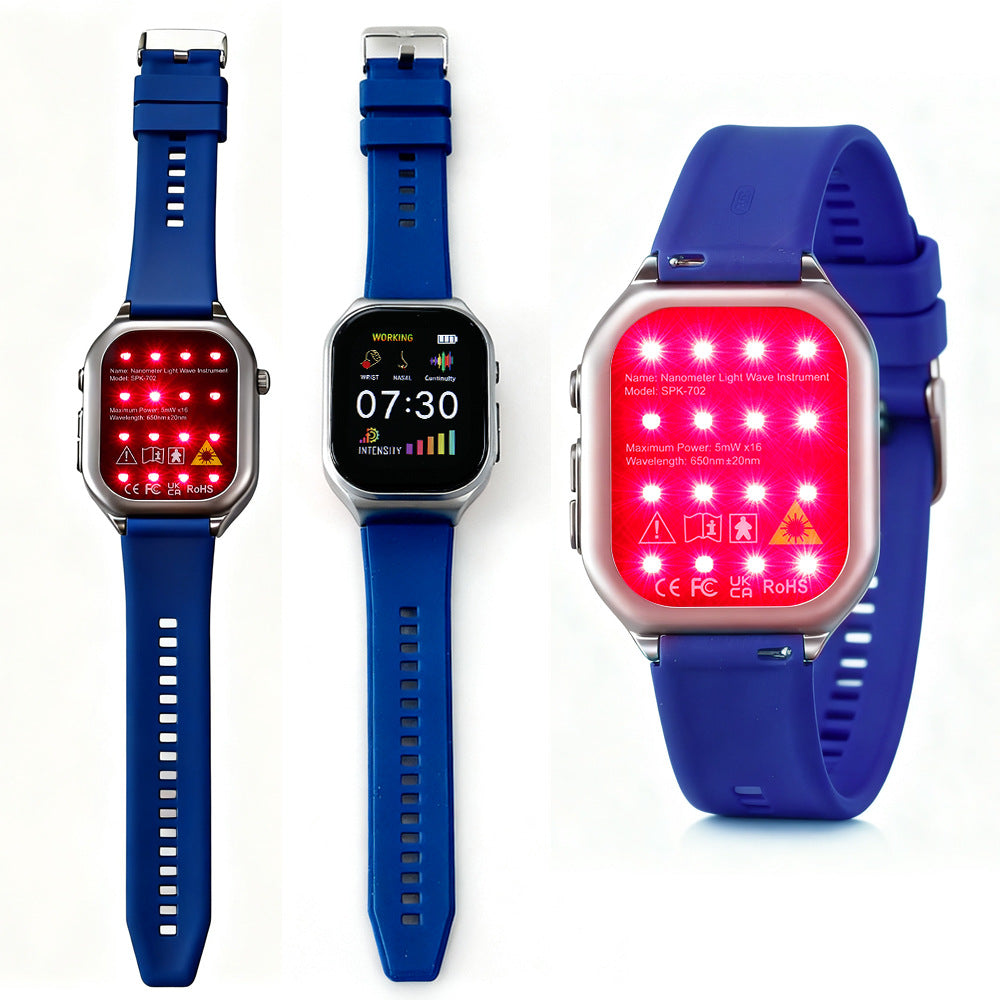 650nm Red Light Therapy Watch Cold Laser LLLT With Nasal And Ear Probes