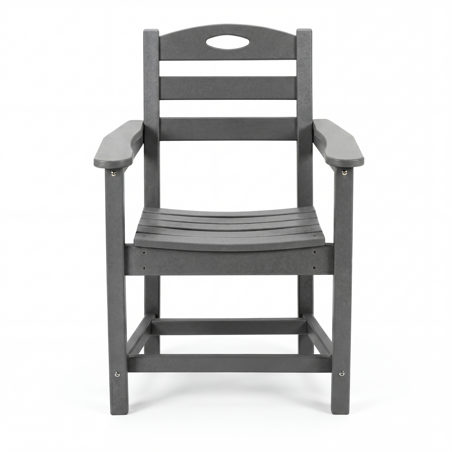 Outdoor Patio Set HDPE Gray 3 Piece Square Table 2 Armchairs Seats 2