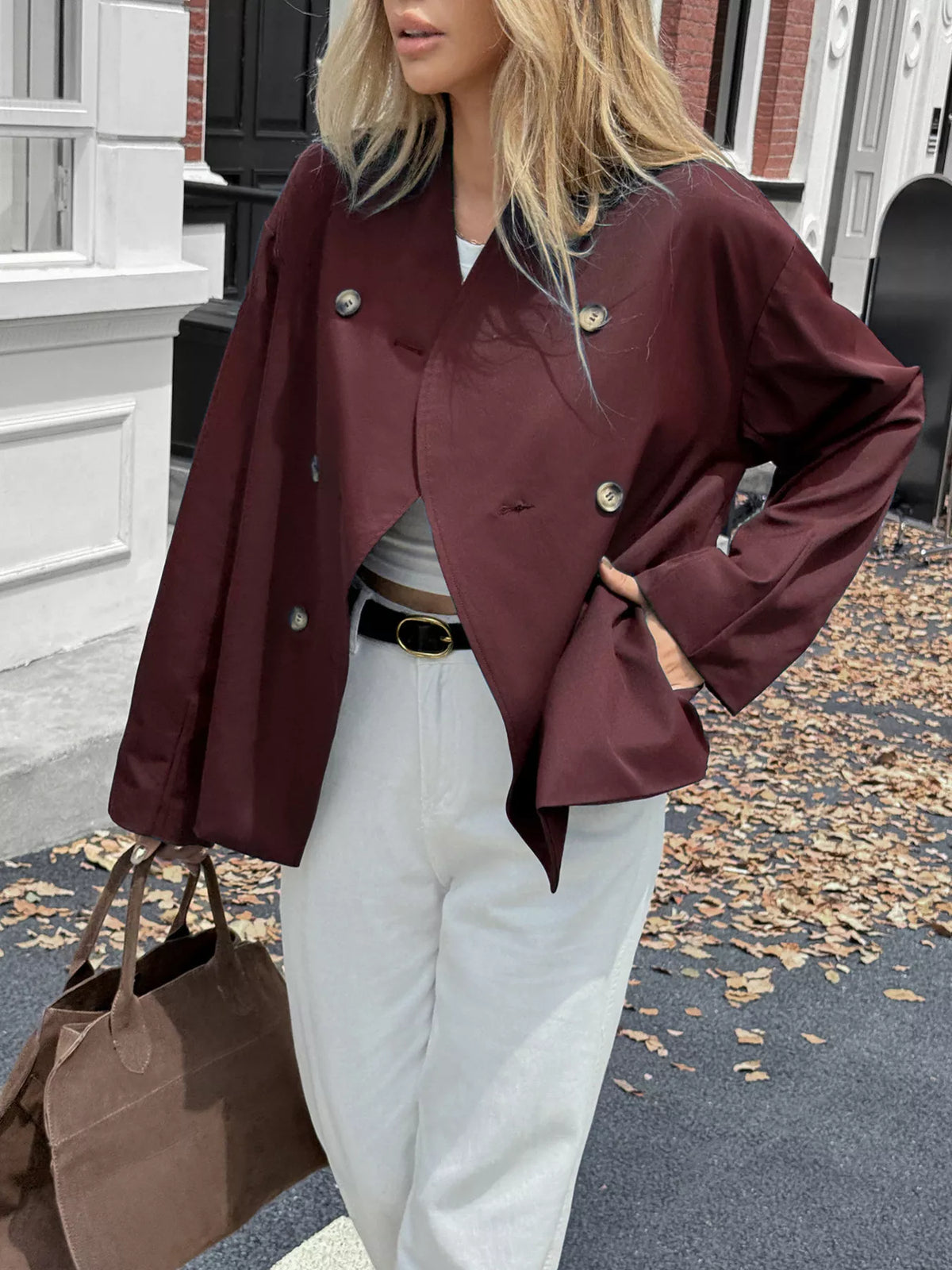Double-Breasted Long Sleeve Jacket