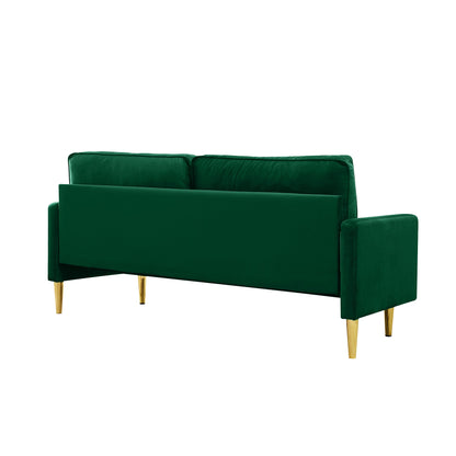 Sofa Minimalist Velvet Green Metal Legs 2 Seat 65 In 800 LB