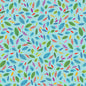 Scattered Leaves Cheeto's World Sky Cotton 44"/45" Fabric Per Yard
