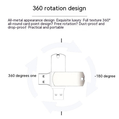 USB Disk 16g Small Fat High-speed Metal Rotation