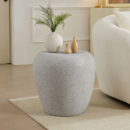 19.29 in Fiberglass Side Table, Scratch-Resistant, Waterproof, Living Room
