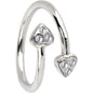 Sterling Silver 925 Cubic Zirconia Paved Heart Toe Ring