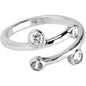 Sterling Silver 925 Cubic Zirconia Spiral Toe Ring