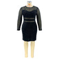 Plus Size Women's Sexy See-through Mesh Stitching Dress