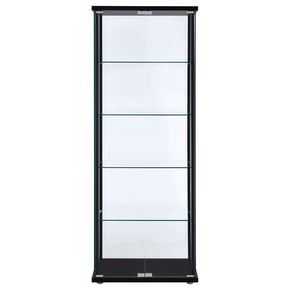 Delphinium 4-Shelf Clear Glass Curio Display Cabinet Black