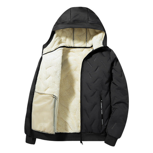 Men's Winter Ultrasonic Lambswool Cotton Padded Jacket For Warmth