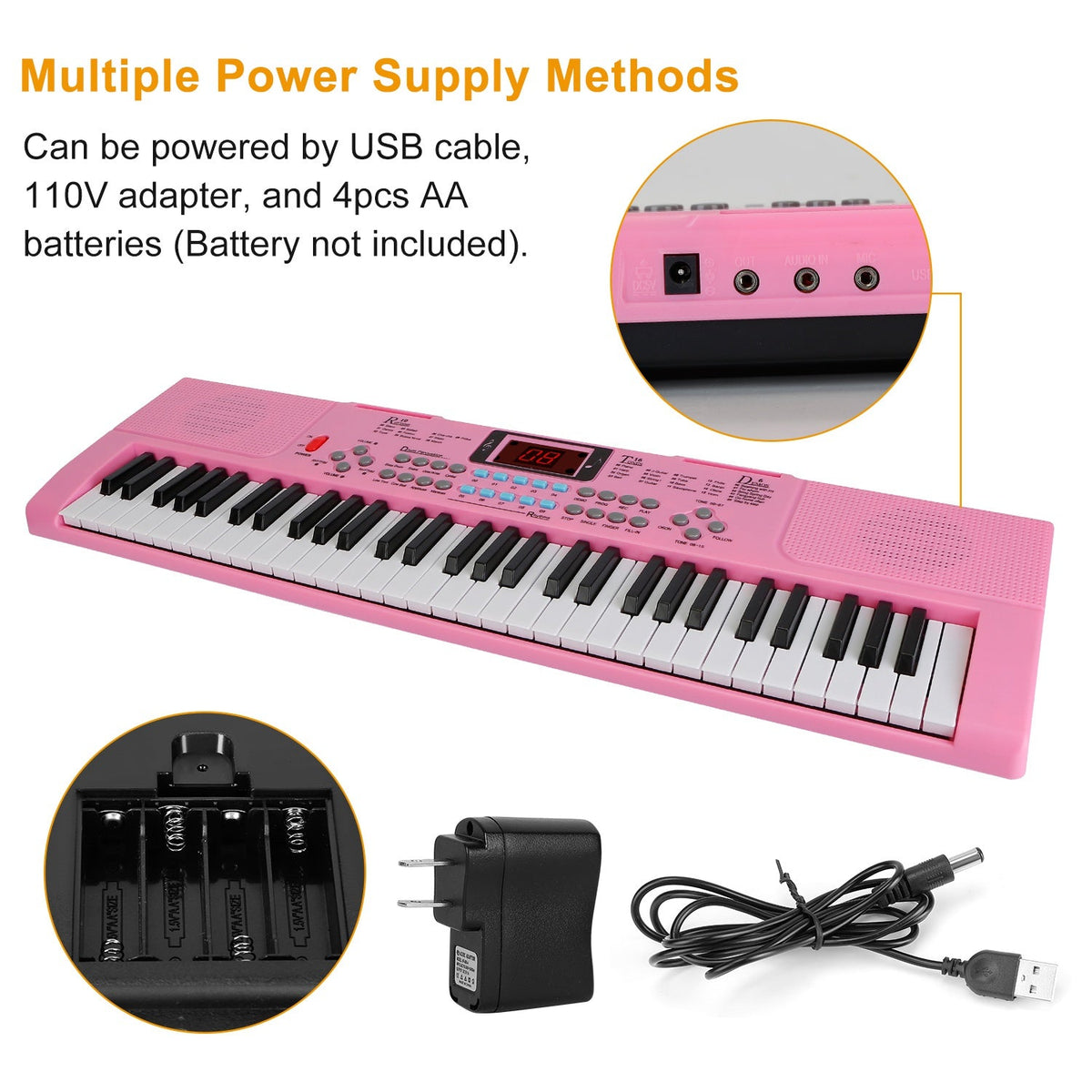GBruno 61 Keys Digital Music Electronic Keyboard