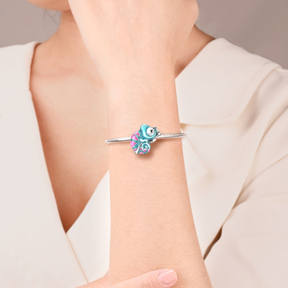 Personalized Copper-plated Silver Peacock Bracelet With Beaded Strands