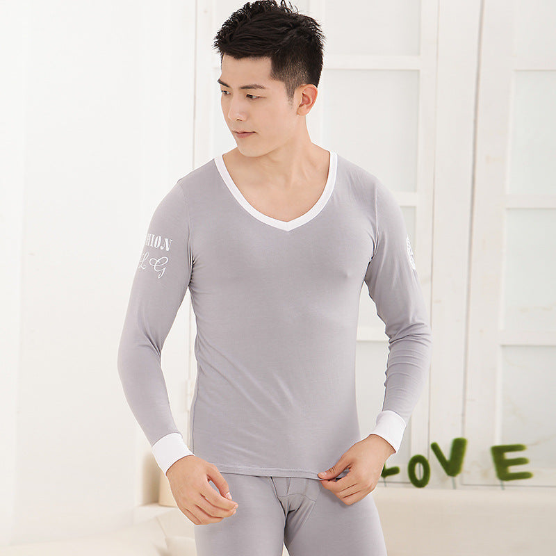 Men's tights Modal basic round neck thermal underwear set