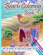 Beach Coloring Book- Large Print Summer Fun Mosaic Color By Numbers For Adults: Ocean Art For Stress Relief and Relaxation - Paperback