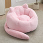 Pink Cat-shaped Adult Bean Bag Sofa with High-Density Foam, Faux Fur Upholstery