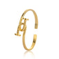 Rose Gold oval  bangle bracelet