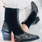 Plus size rivet elastic women's boots