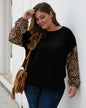 Plus size women's leopard stitch sweater