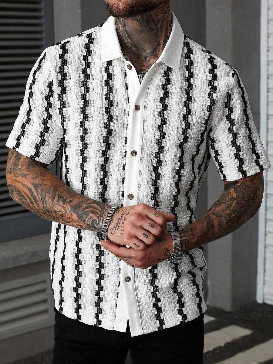 Men's Retro Plaid Knitted Short Sleeve