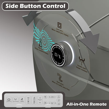 Smart Toilet with Bidet Built in, Bidet Toilet with Heated Seat, Foot Kick,Wa...