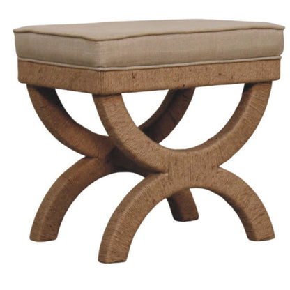 Artisan Furniture Solid Wood Rattan Arch Bench
