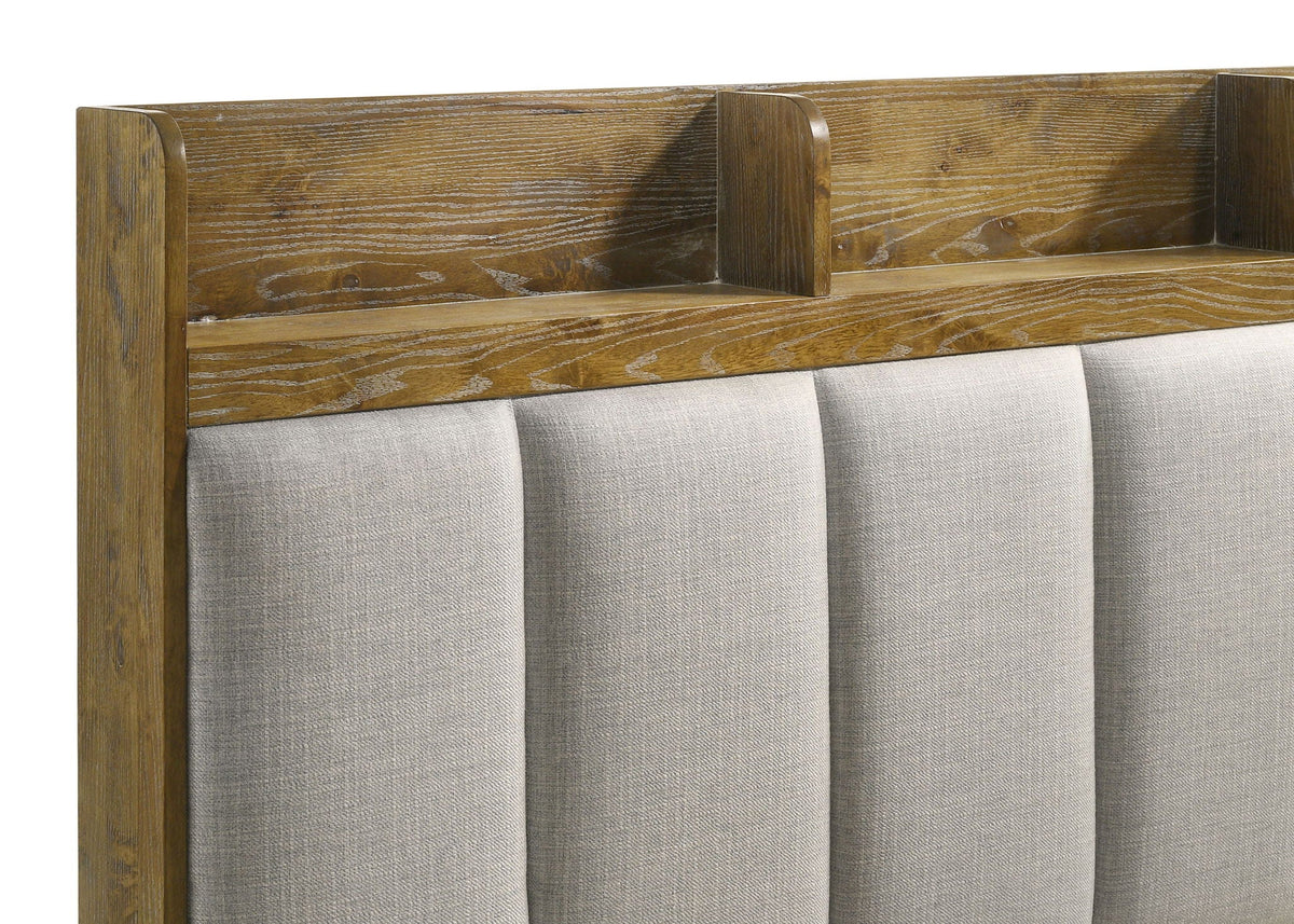 Henderson 57-inch Eastern King Bookcase Panel Bed Medium Oak