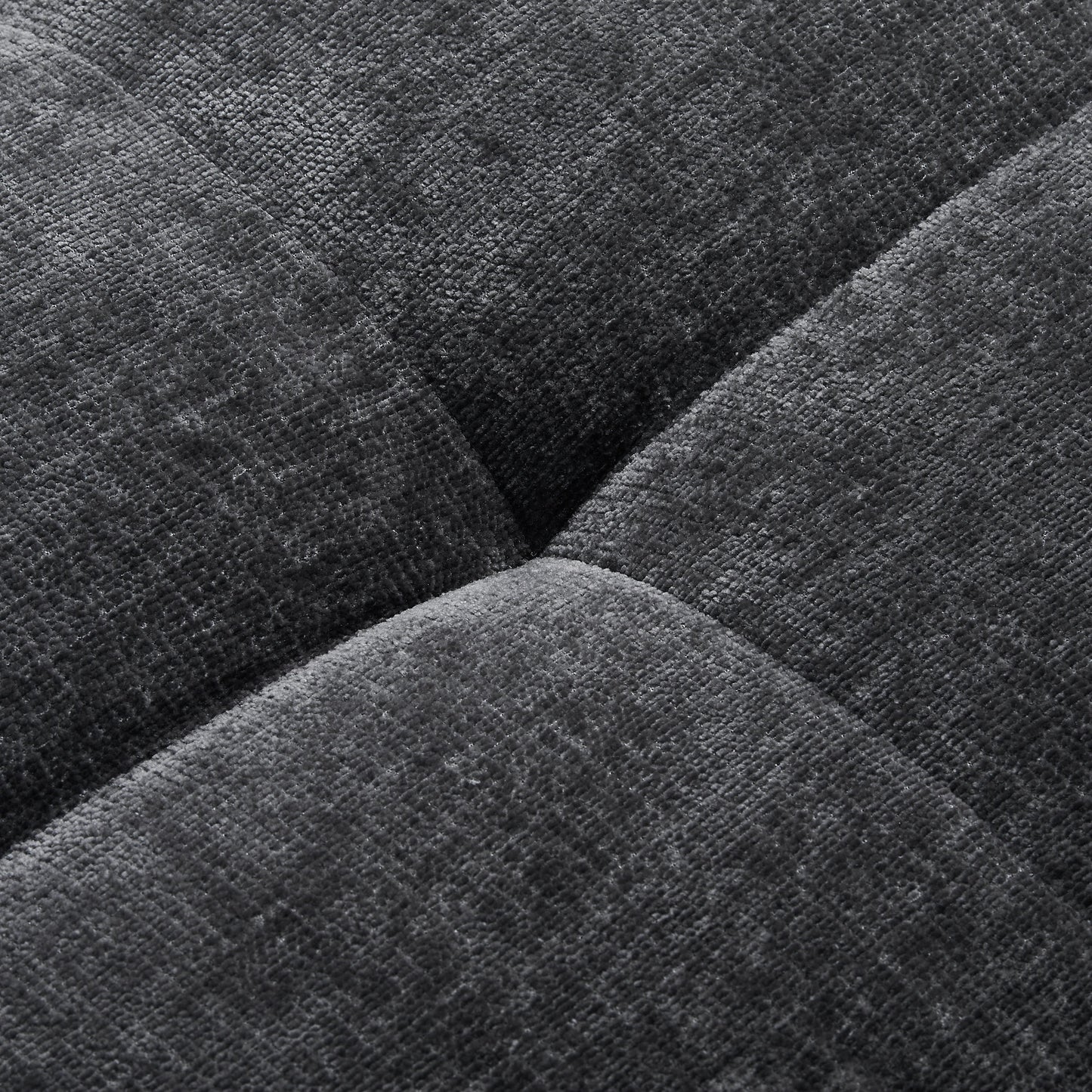 Sectional Sofa Curved L-Shape Chenille Gray 4 Seat 119 In Tufted