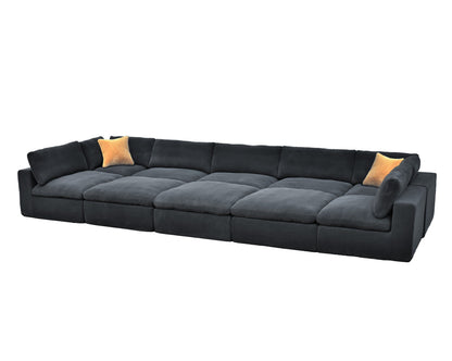 Sectional Sofa Modular Polyester Dark Gray 10 Seat