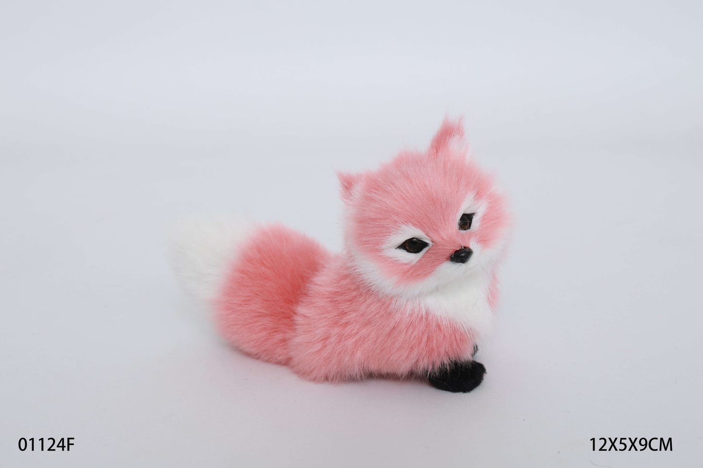 Creative imitation fox decoration-light brown-sitting with head up-1 piece