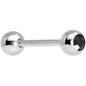 Jet Black Barbell Tongue Ring Created with Crystals
