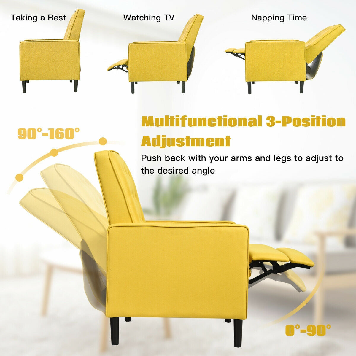 Mid-Century Push Back Recliner Chair