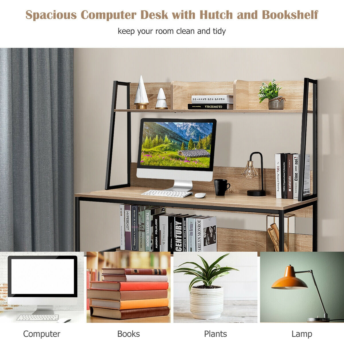 47-Inch Computer Desk Writing Study Table Workstation