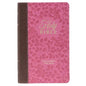 KJV Holy Bible, Giant Print Standard Size Faux Leather Red Letter Edition - Thumb Index & Ribbon Marker, King James Version, Brown/Pink Berry - Leather