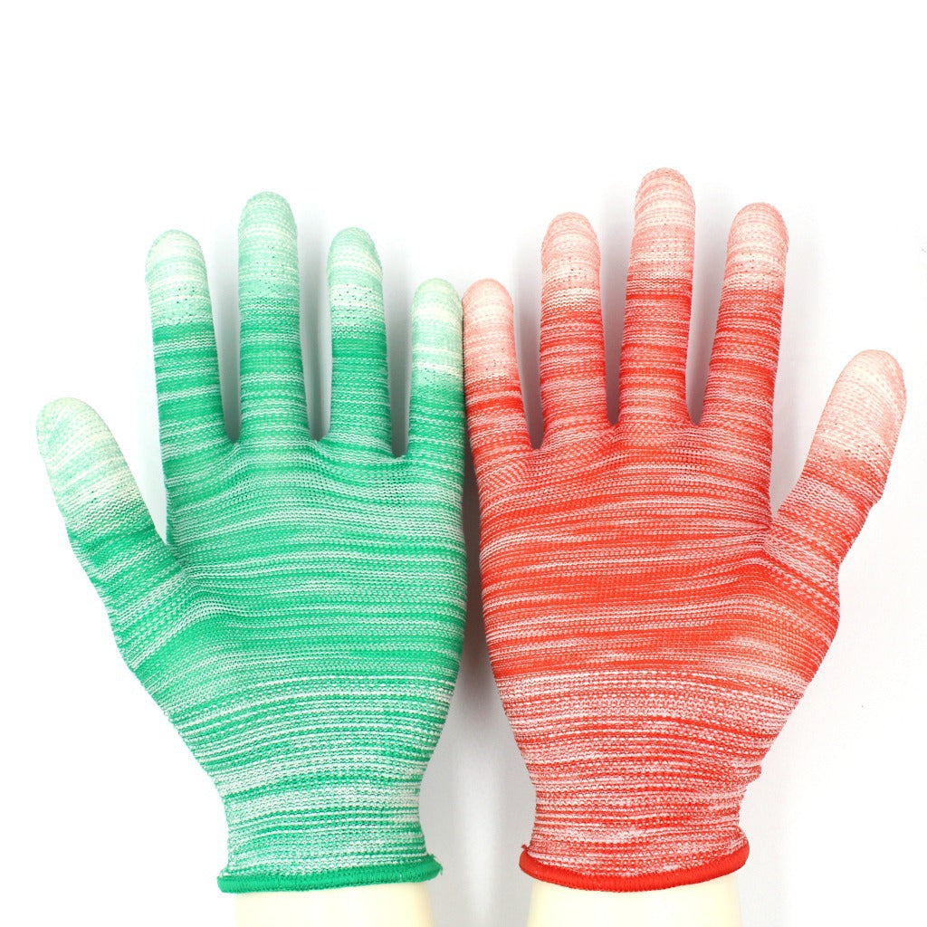Labor Protection Colored Nylon PU-coated Safety Gloves