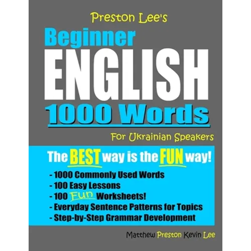 Preston Lee's Beginner English 1000 Words For Ukrainian Speakers - Paperback