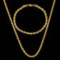18K Gold European Classic Twist Necklace + Bracelet