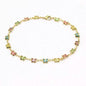 18k Gold Filled High Polish Finish Multi Color Crystal Butterfly Ankle Bracelet