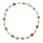 18K Gold Mariner Multicolor Evil Eye Crystal Anklet