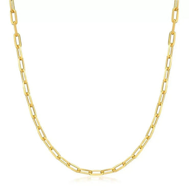 18K Gold Paperclip Link Chain Necklace