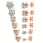 18K Gold Ear Bone Buckle Stainless Steel 6-Prong Zirconia Stud Earrings