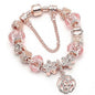 18K Rose Gold Plated Crystal Charm Bracelet Made With Swarovski Elements
