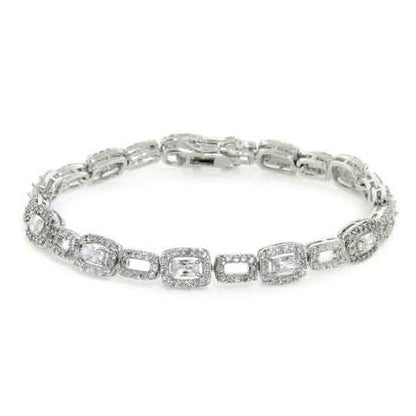 18K White Gold Plated Tennis Bracelets