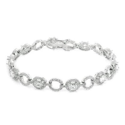18K White Gold Plated Tennis Bracelets