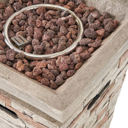 Alora 19-Inch Outdoor 40K BTU Natural Stone Fire Column (SAK36771)