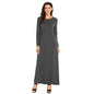 Round neck long sleeve plus size dress
