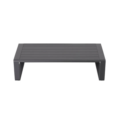 Outdoor Loveseat Set Aluminum Milky White 2 Piece with Coffee Table