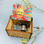 Antique Carved Wooden Hand Crank Spirited Away Music Box Christmas Gift Birthday Gift Party Decoration