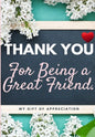Thank You For Being a Great Friend: My Gift Of Appreciation: Full Color Gift Book Prompted Questions 6.61 x 9.61 inch - Paperback